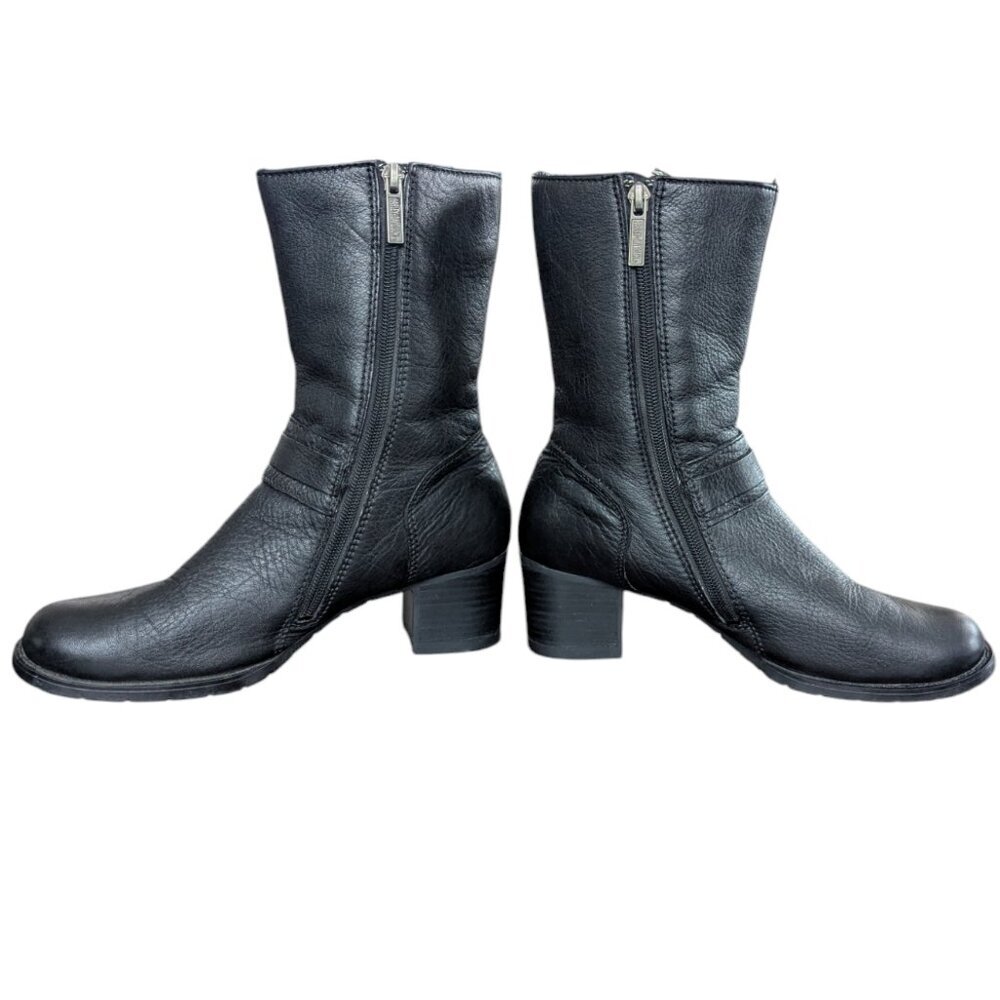 Harley-Davidson Black Leather Zip Up Women's Boots - Size 7.5 - Picture 7 of 15